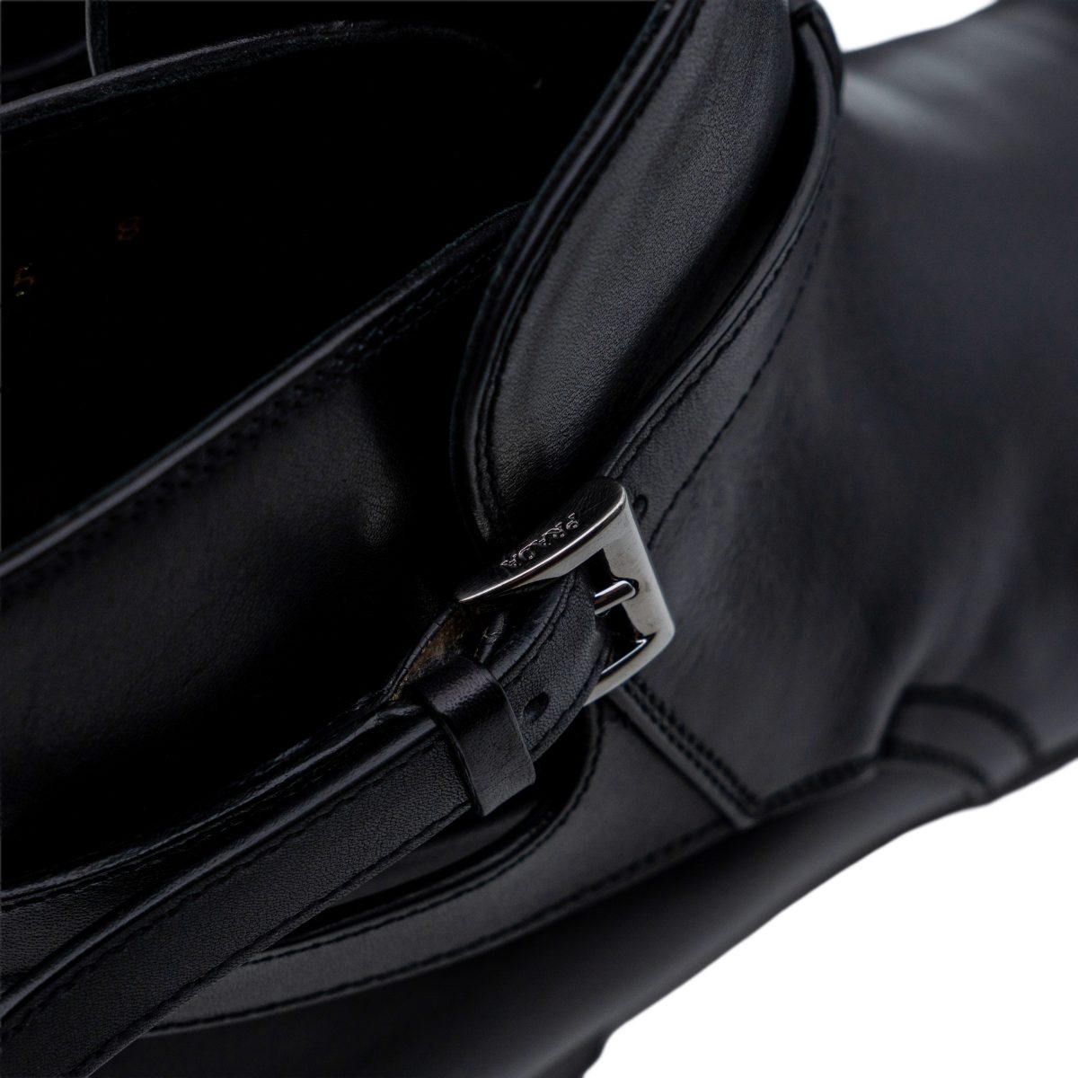 Prada Milano Black Smooth Leather Logo Jodhpur Ankle Boots — photo 8