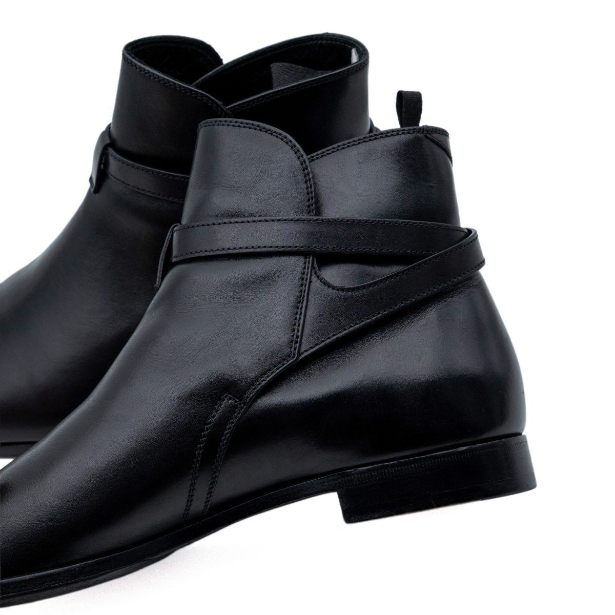 Prada Milano Black Smooth Leather Logo Jodhpur Ankle Boots — photo 9