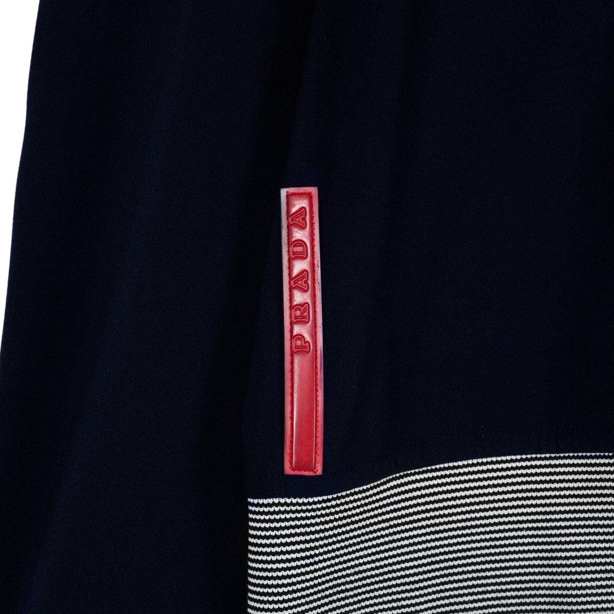 Prada Sport Linea Rossa Navy Striped Logo Zip Track Jacket — photo 7