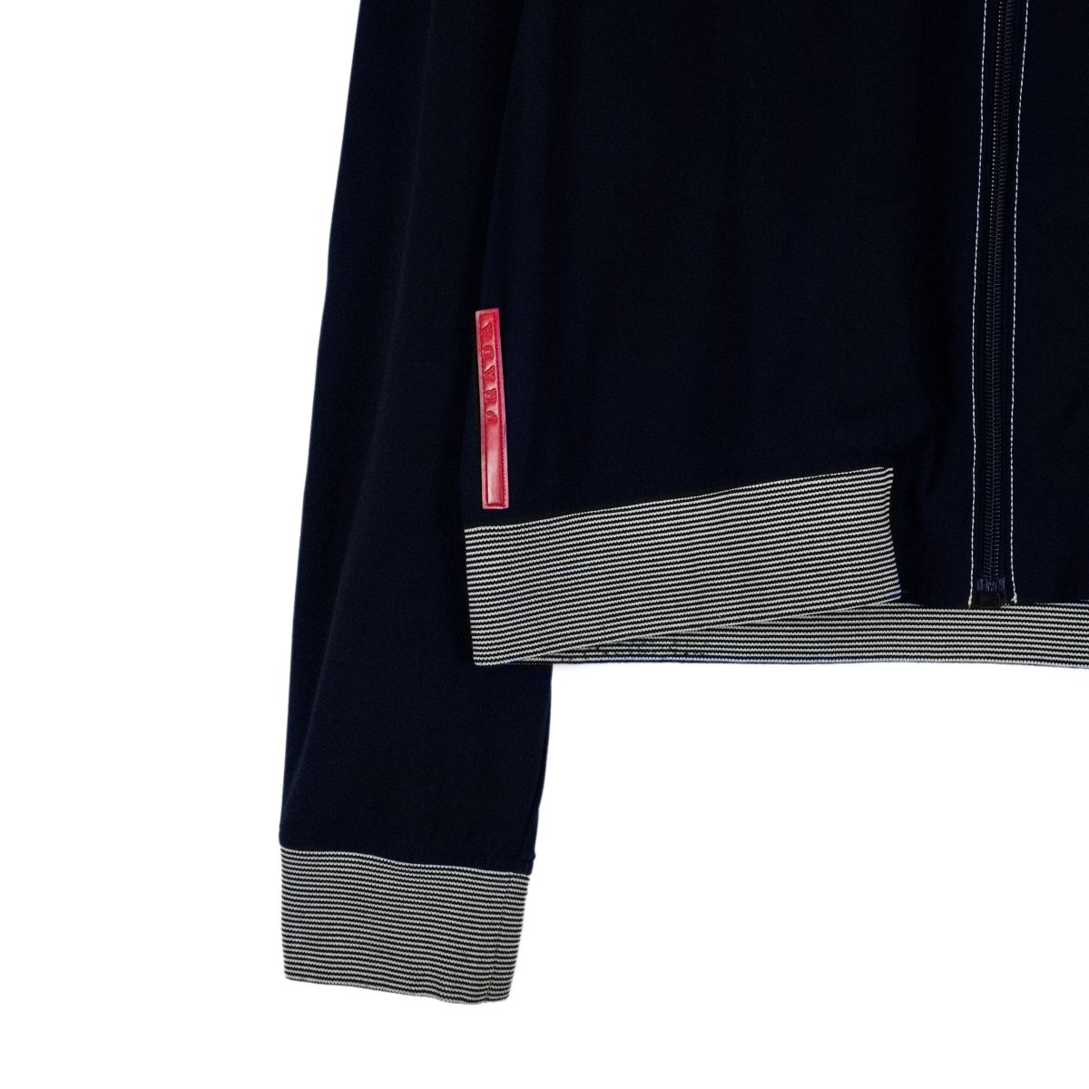 Prada Sport Linea Rossa Navy Striped Logo Zip Track Jacket — photo 6