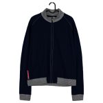 Prada Sport Linea Rossa Navy Striped Logo Zip Track Jacket