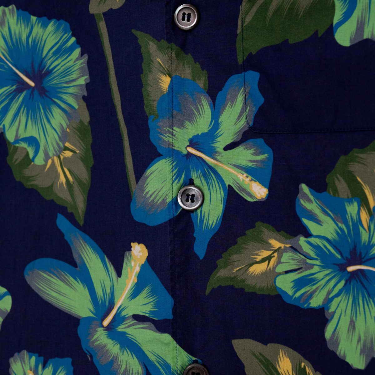 Prada Navy Hawaiian Hibiscus Print Logo Camp Collar Shirt — photo 5