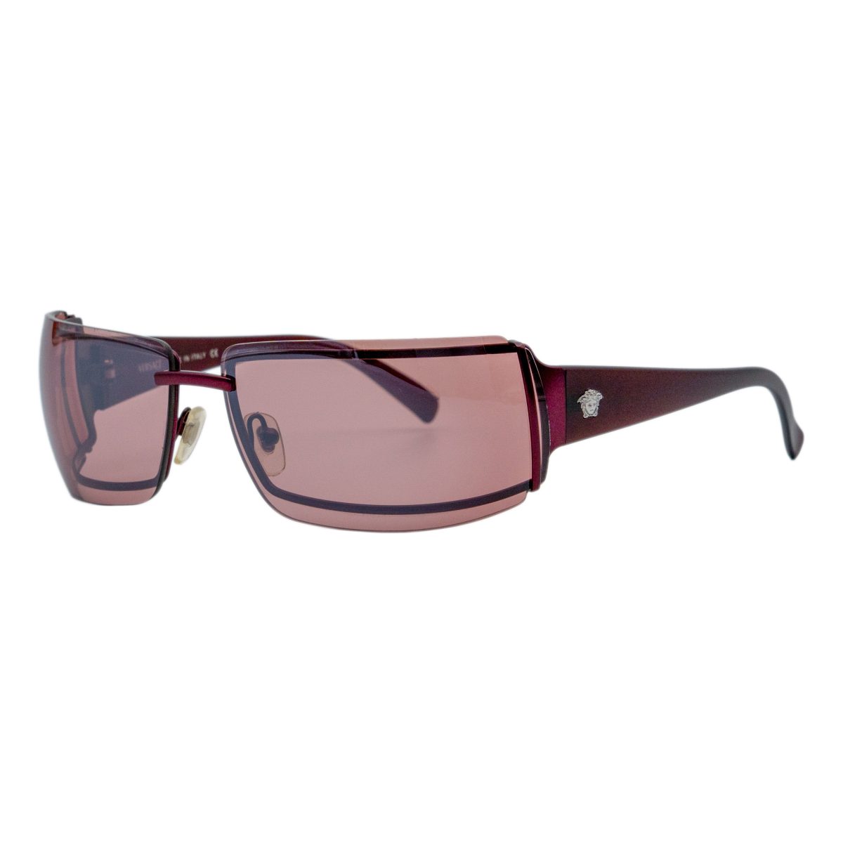 Versace MOD 2027 Burgundy Rimless Medusa Logo Sunglasses