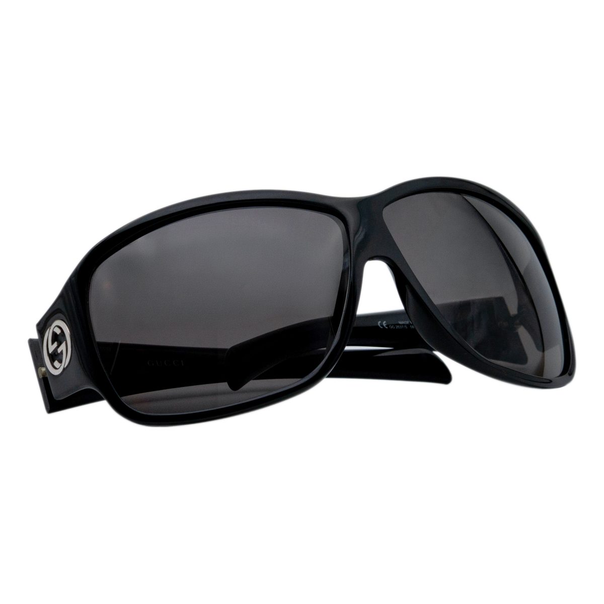 Gucci GG 2537 Black Oversized Wrap Silver Logo Sunglasses — photo 8