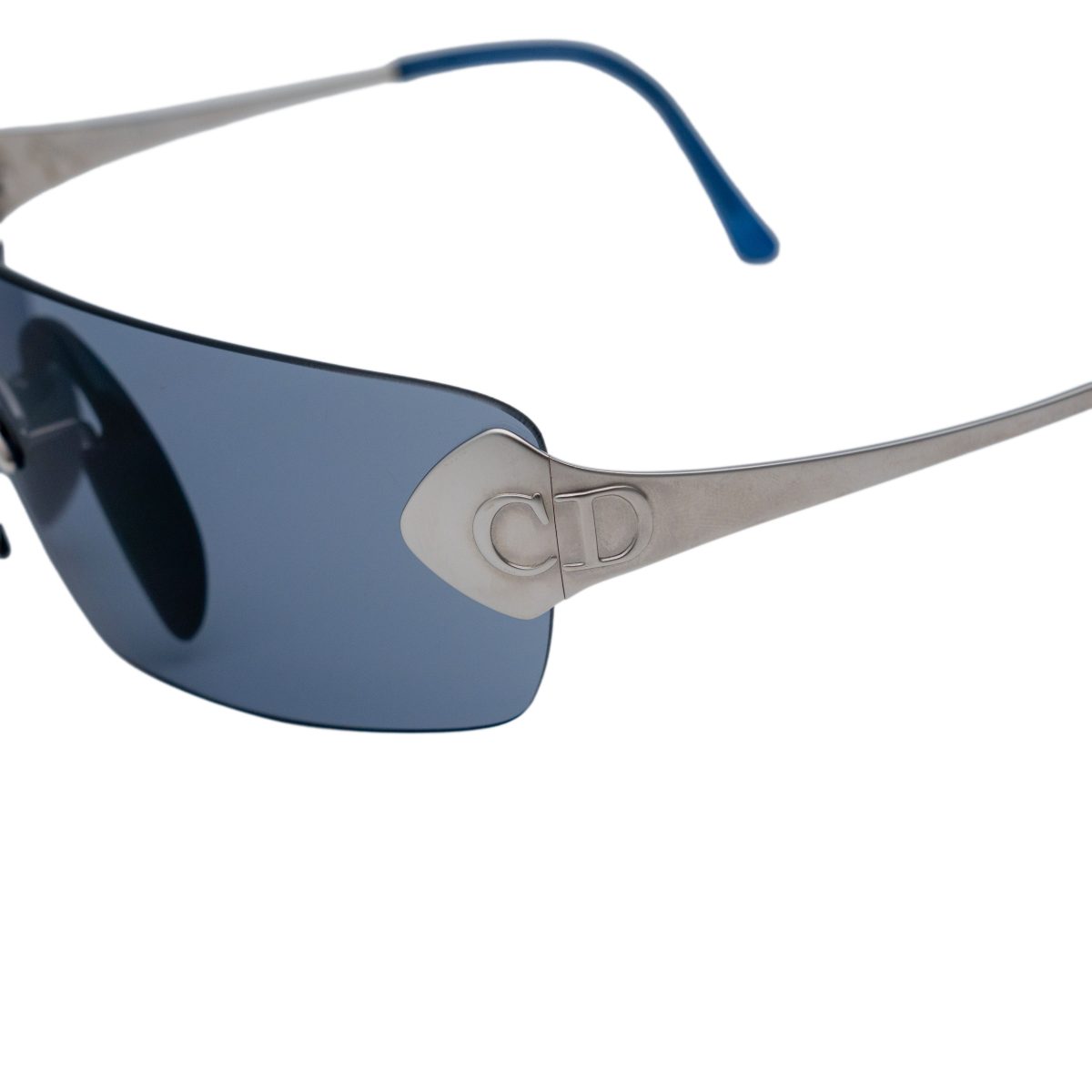 Vintage Dior Galactique Silver Rimless Mask Logo Sunglasses — photo 4