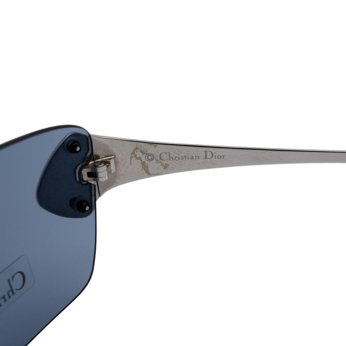 Vintage Dior Galactique Silver Rimless Mask Logo Sunglasses — photo 6