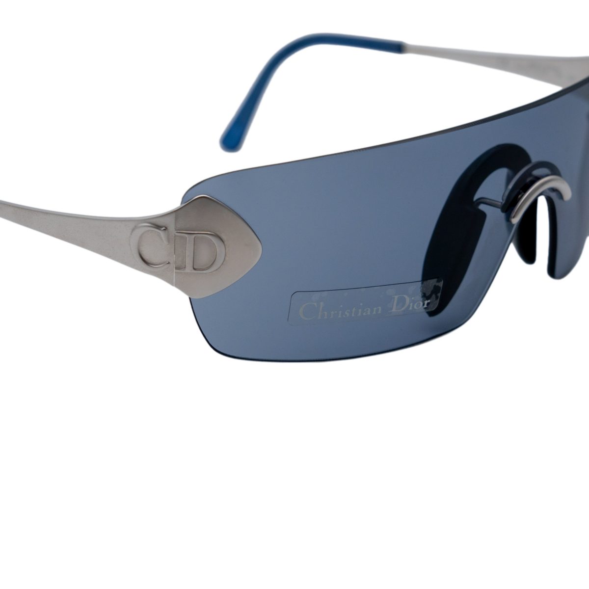Vintage Dior Galactique Silver Rimless Mask Logo Sunglasses — photo 5