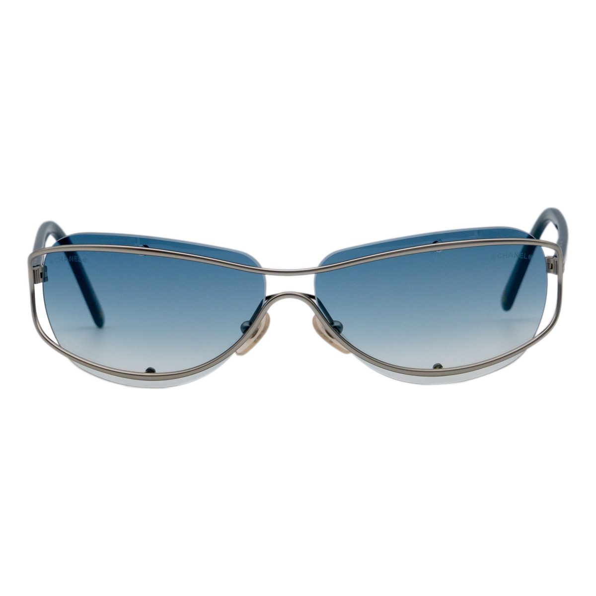 Chanel 4027 Silver Rimless Gradient CC Logo Y2K Sunglasses — photo 2