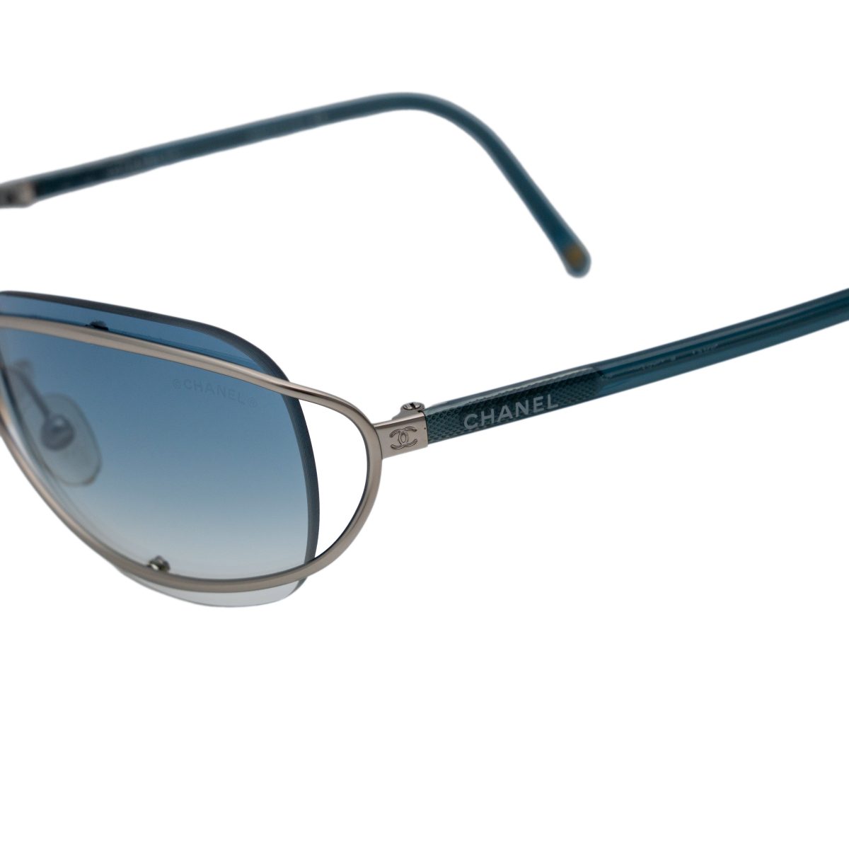 Chanel 4027 Silver Rimless Gradient CC Logo Y2K Sunglasses — photo 4