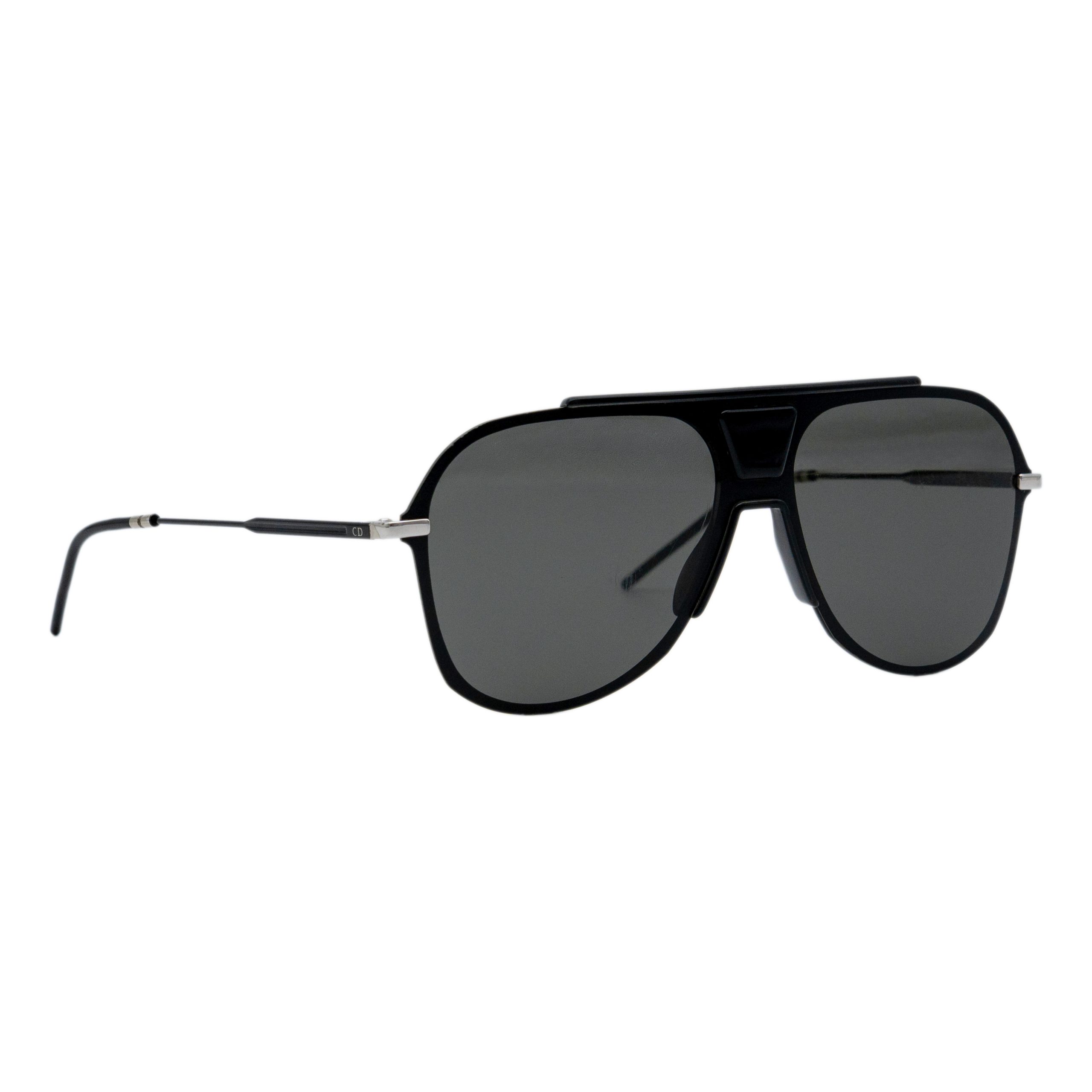 Dior Homme 0224S Black Metal CD Logo Aviator Sunglasses
