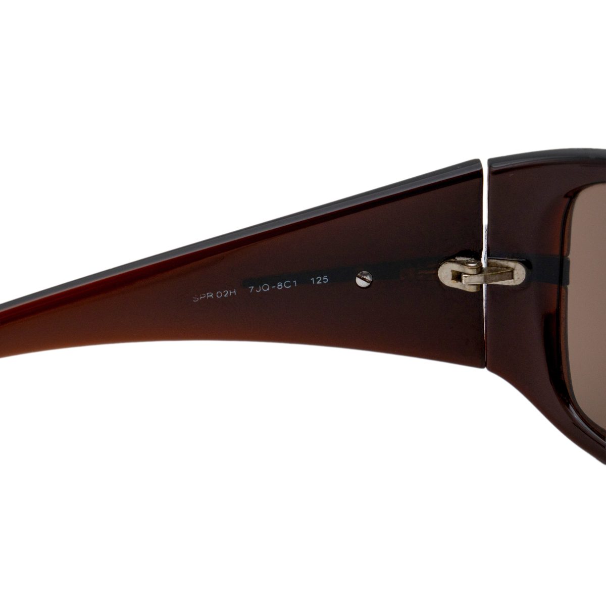 Prada SPR 02H Brown Shield Mask Metal Logo Wrap Sunglasses — photo 8