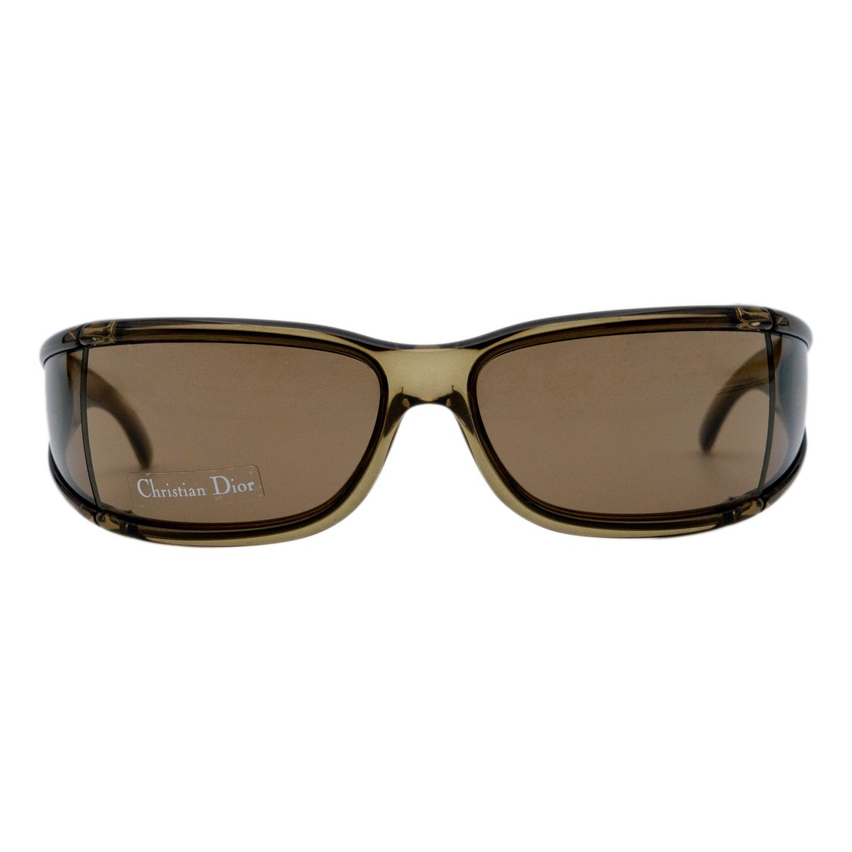 Vintage Dior Fly Brown Tinted Wraparound Logo Sunglasses — photo 2