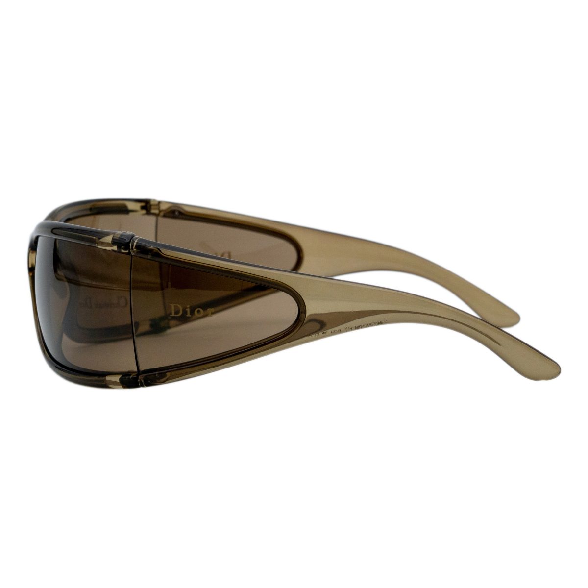 Vintage Dior Fly Brown Tinted Wraparound Logo Sunglasses — photo 3