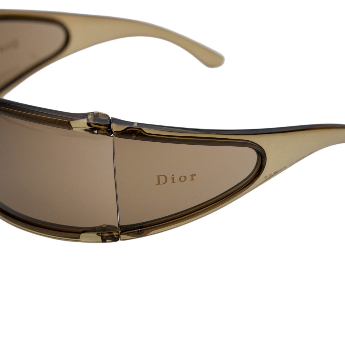Vintage Dior Fly Brown Tinted Wraparound Logo Sunglasses — photo 4