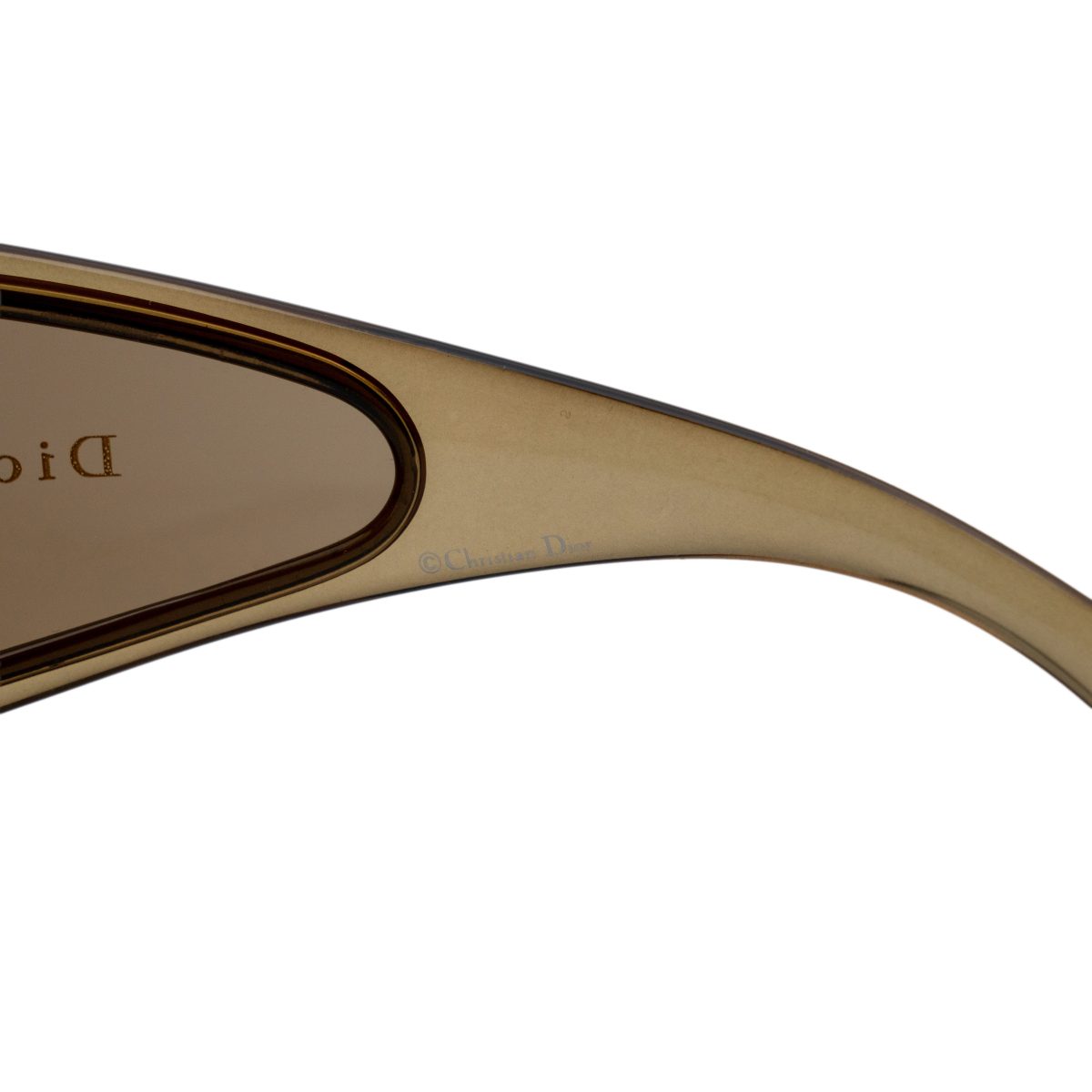 Vintage Dior Fly Brown Tinted Wraparound Logo Sunglasses — photo 6