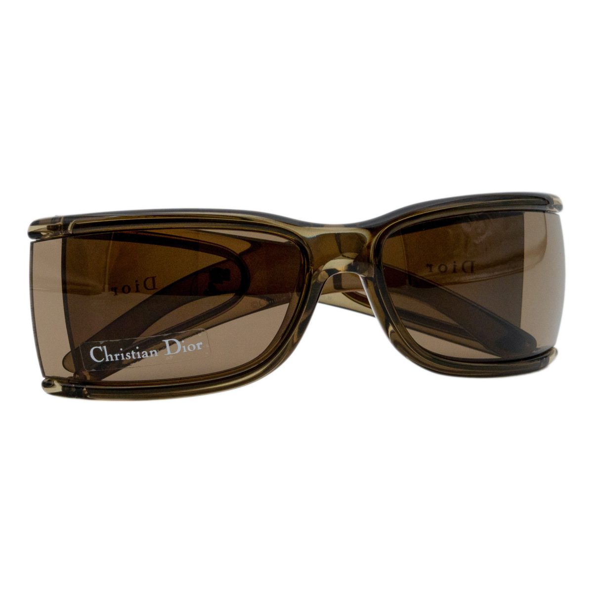 Vintage Dior Fly Brown Tinted Wraparound Logo Sunglasses — photo 9