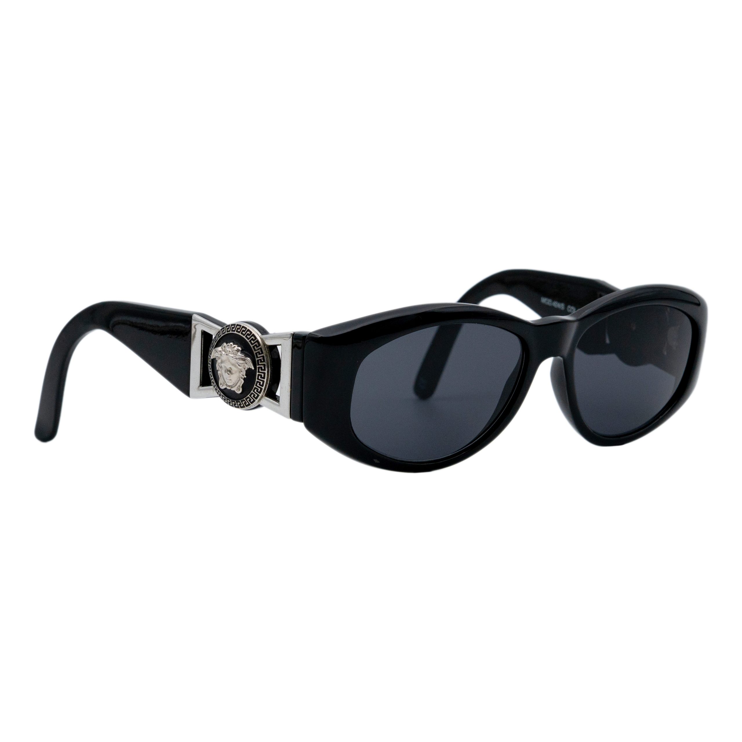 Vintage Gianni Versace MOD 424 Black Medusa Logo Sunglasses