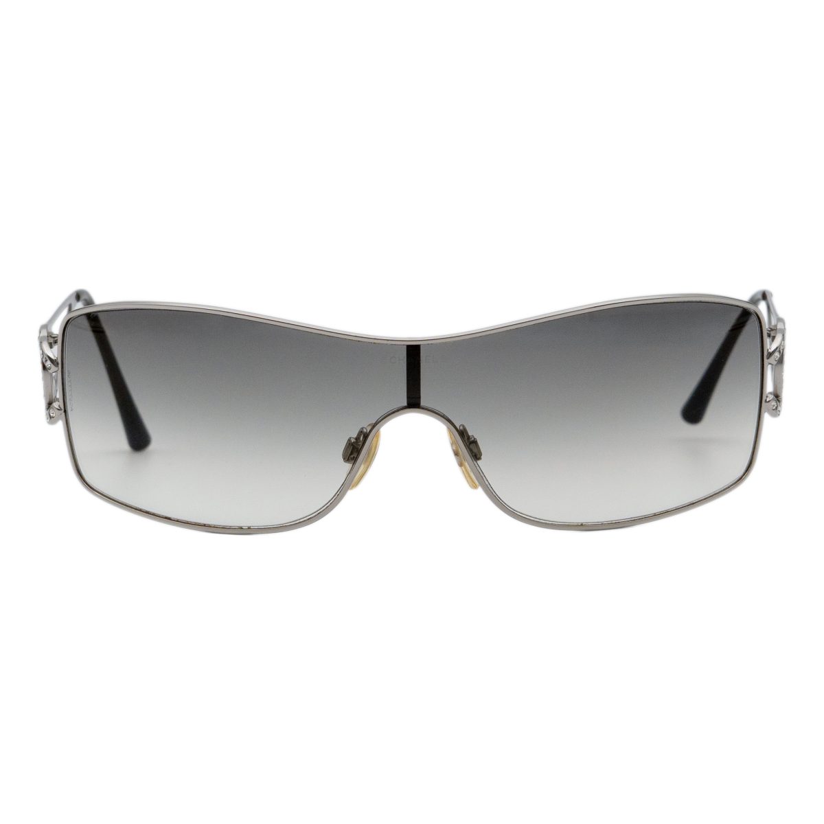 Chanel 4072 Silver Gradient Shield Crystal Logo Sunglasses — photo 2