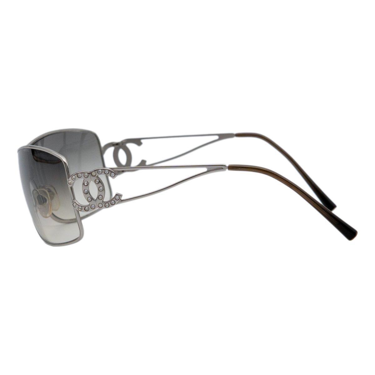 Chanel 4072 Silver Gradient Shield Crystal Logo Sunglasses — photo 3