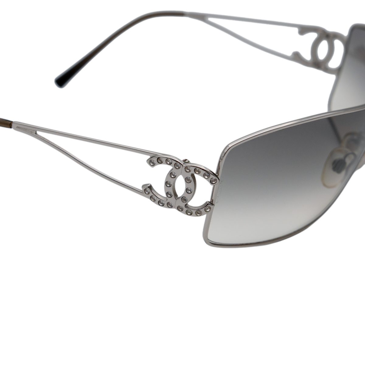 Chanel 4072 Silver Gradient Shield Crystal Logo Sunglasses — photo 5