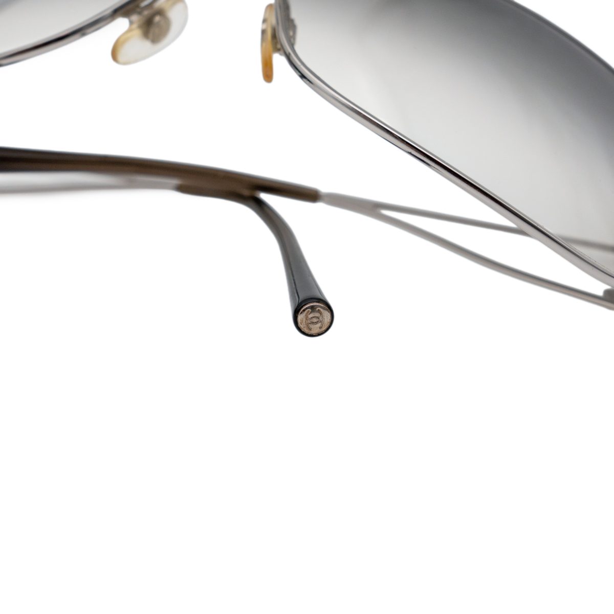 Chanel 4072 Silver Gradient Shield Crystal Logo Sunglasses — photo 8