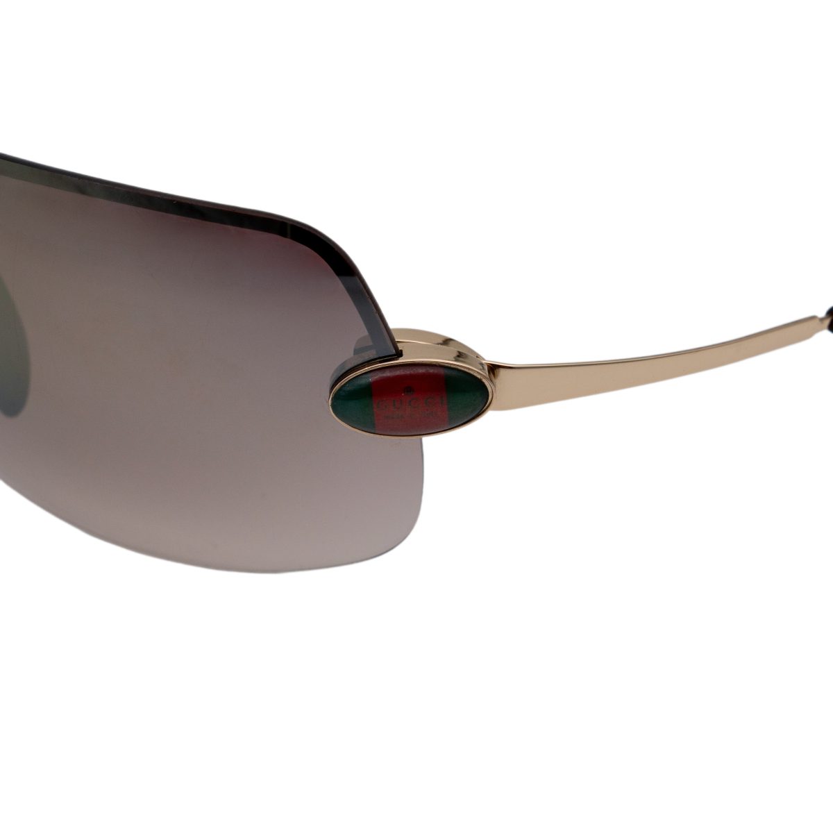 Vintage Gucci GG 1854 Gold Rimless Shield Logo Sunglasses — photo 4