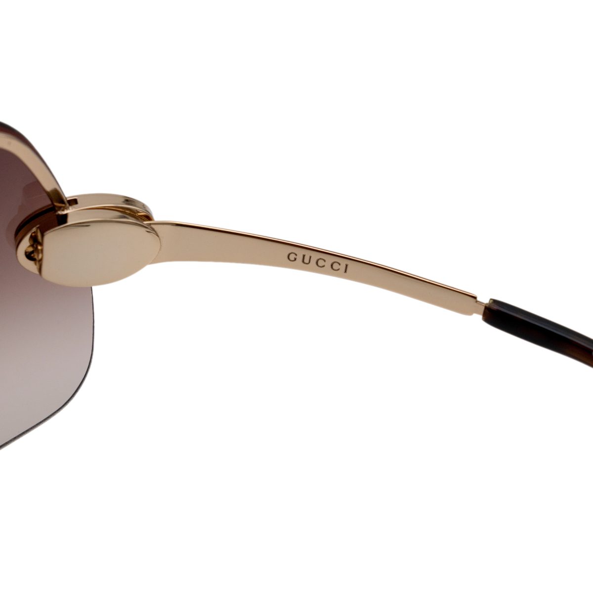 Vintage Gucci GG 1854 Gold Rimless Shield Logo Sunglasses — photo 6