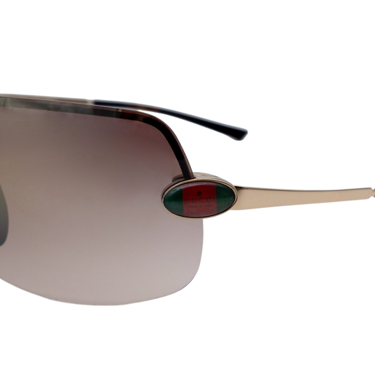 Vintage Gucci GG 1854 Gold Rimless Shield Logo Sunglasses — photo 5