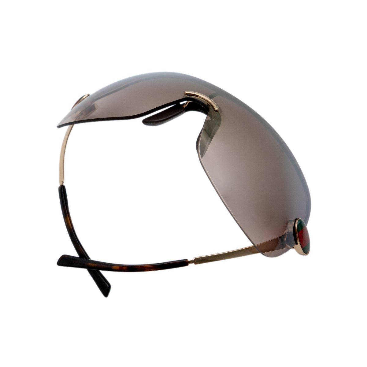 Vintage Gucci GG 1854 Gold Rimless Shield Logo Sunglasses — photo 9