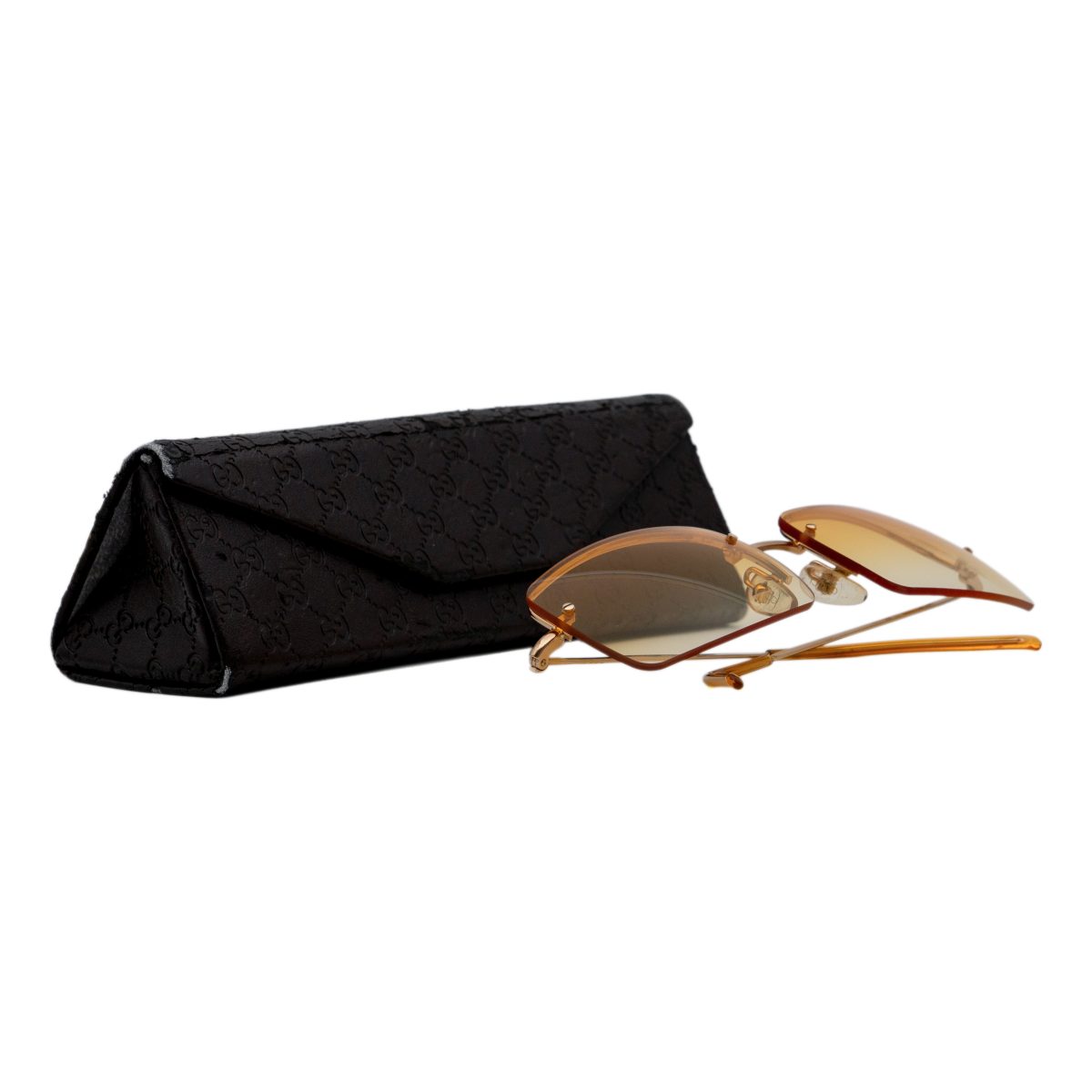 Gucci GG 1653 Gold Gradient Half Rimless Logo Sunglasses — photo 8
