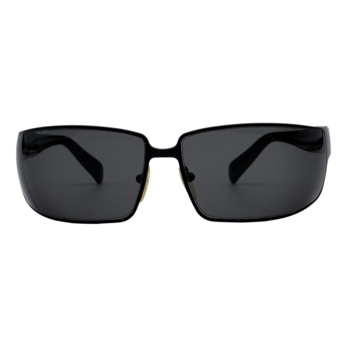 Vintage Prada SPR 54F Black Shield Metal Logo Sunglasses — photo 2