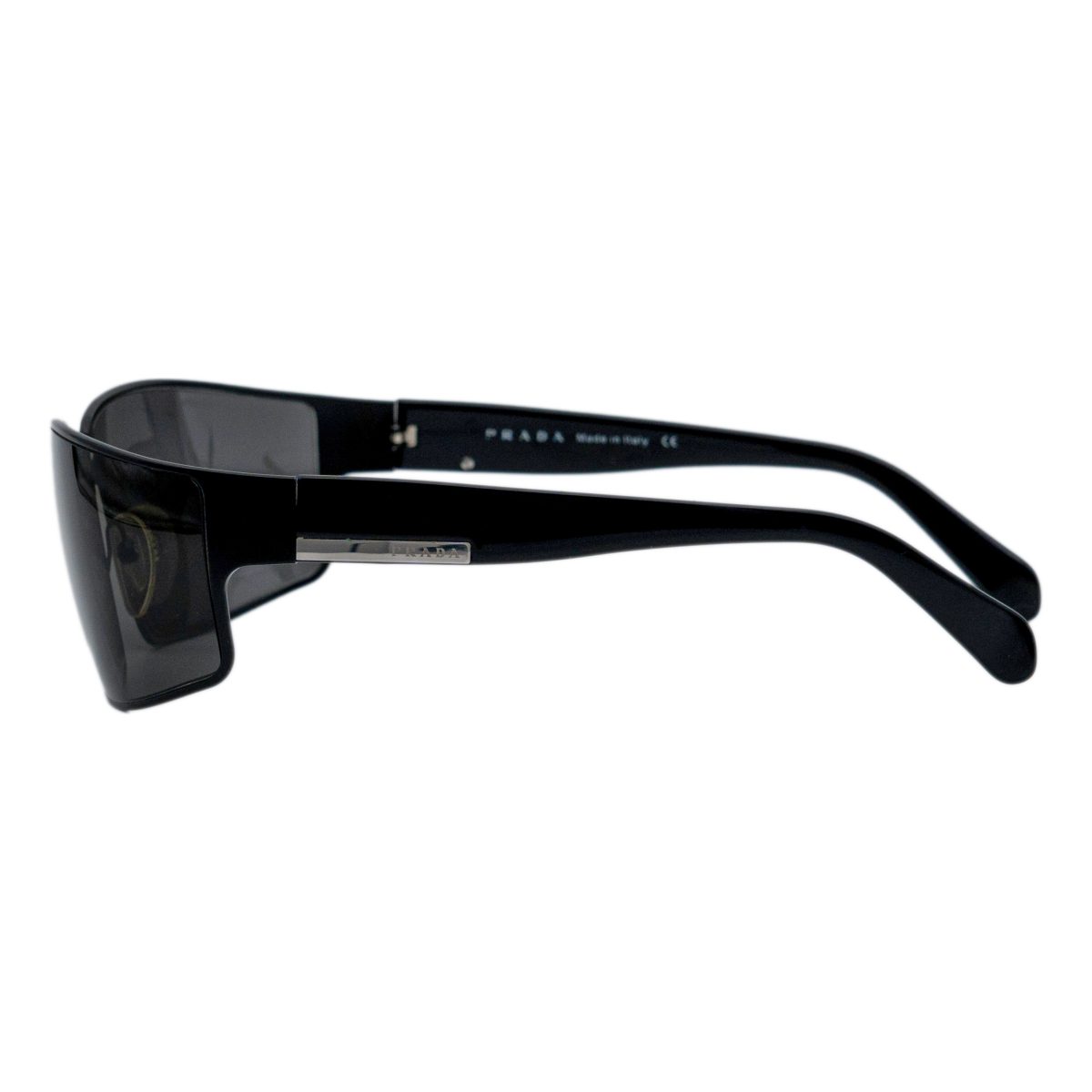 Vintage Prada SPR 54F Black Shield Metal Logo Sunglasses — photo 3