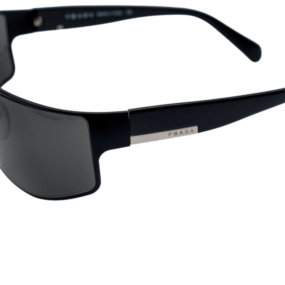 Vintage Prada SPR 54F Black Shield Metal Logo Sunglasses — photo 4