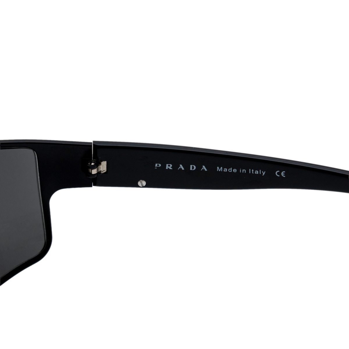 Vintage Prada SPR 54F Black Shield Metal Logo Sunglasses — photo 7