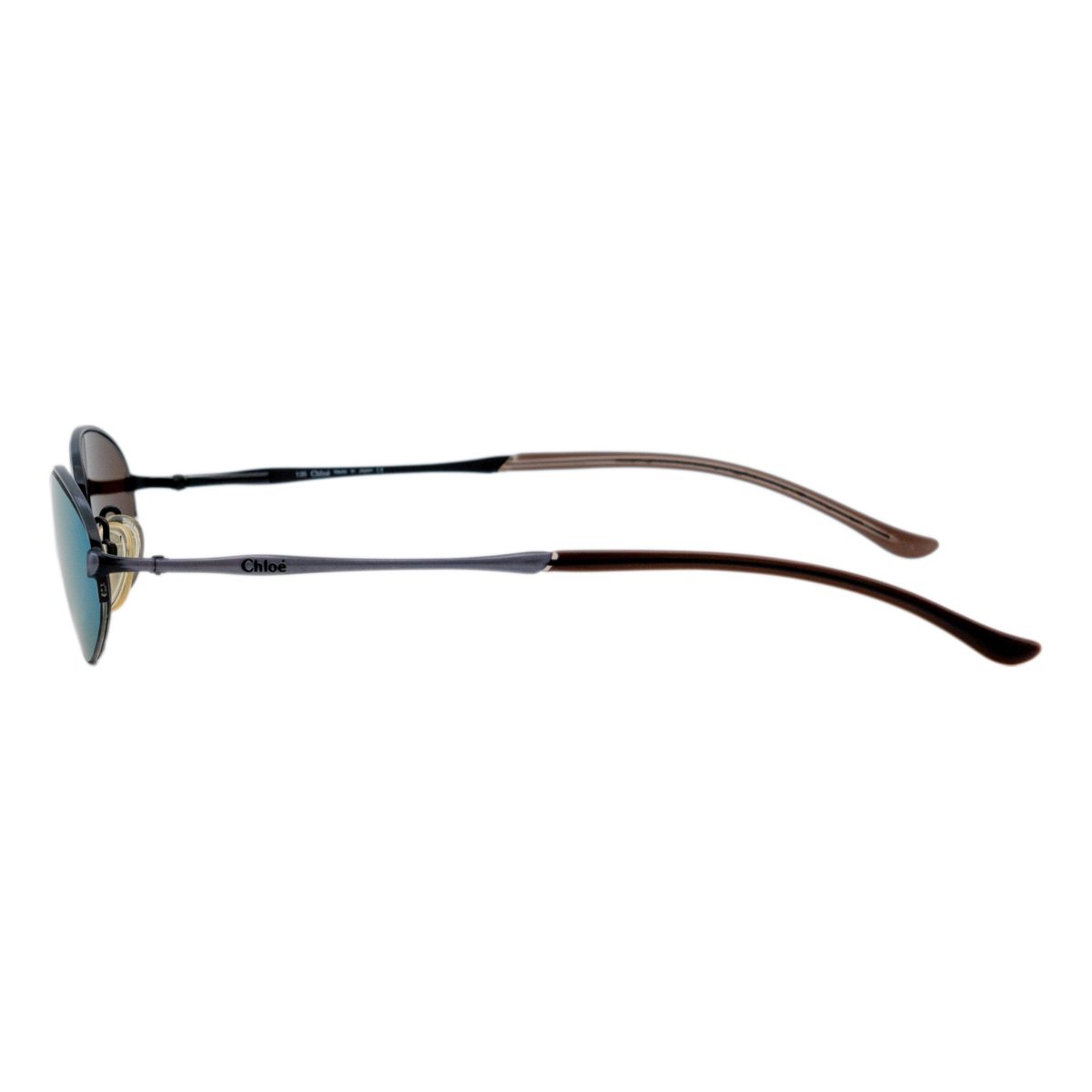 Vintage Chloe A83 Half Rimless Oval Green Mirror Sunglasses — photo 3