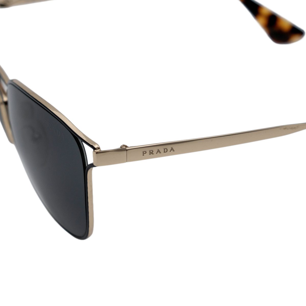 Prada SPR 54T Gold Metal Square Tinted Lens Logo Sunglasses — photo 4