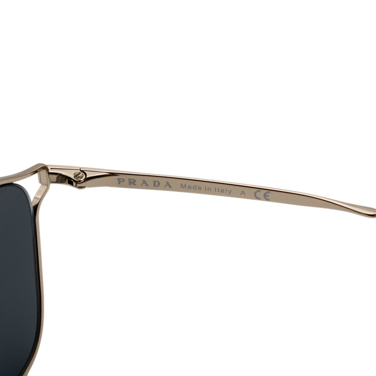 Prada SPR 54T Gold Metal Square Tinted Lens Logo Sunglasses — photo 7