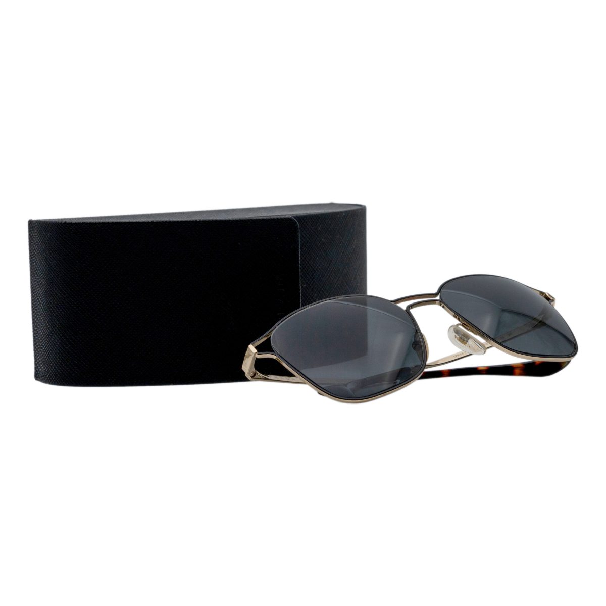 Prada SPR 54T Gold Metal Square Tinted Lens Logo Sunglasses — photo 9
