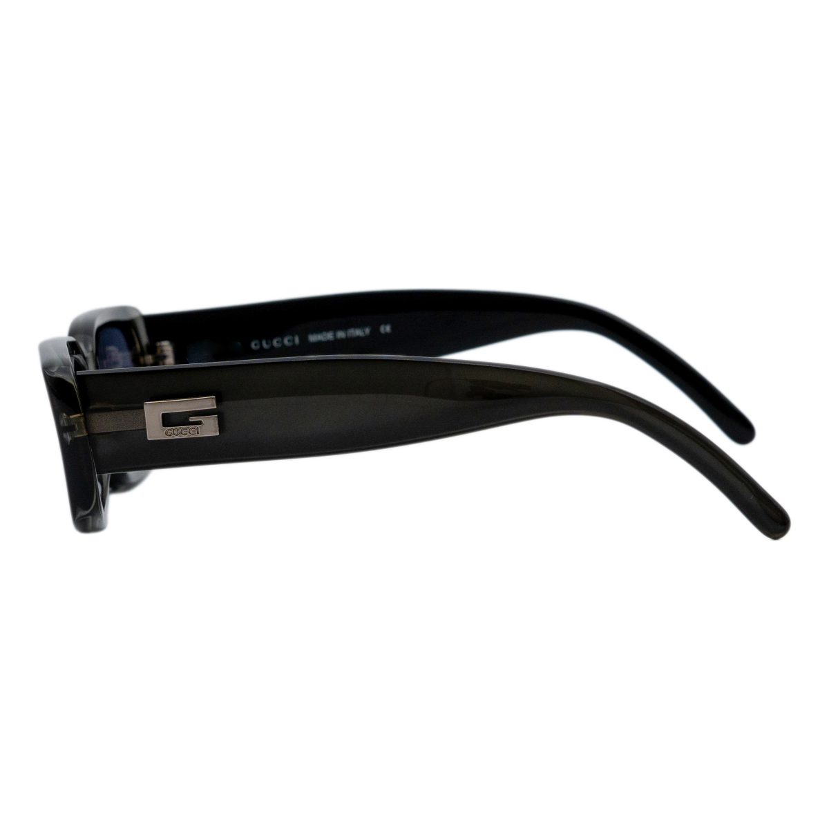 Vintage Gucci 2409 Gray Black Rectangular Logo Sunglasses — photo 3