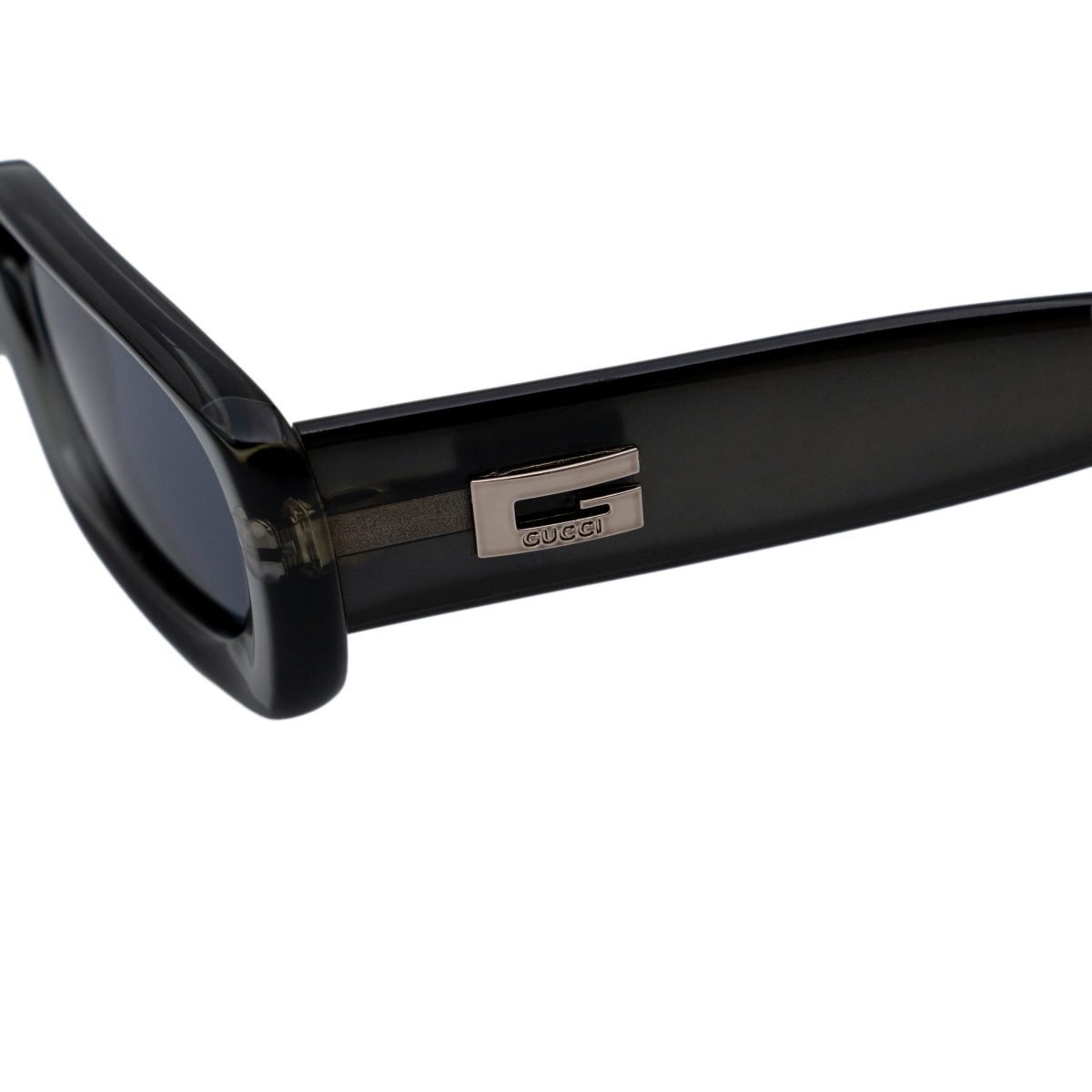 Vintage Gucci 2409 Gray Black Rectangular Logo Sunglasses — photo 4