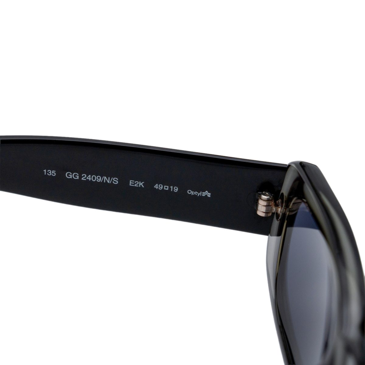 Vintage Gucci 2409 Gray Black Rectangular Logo Sunglasses — photo 7