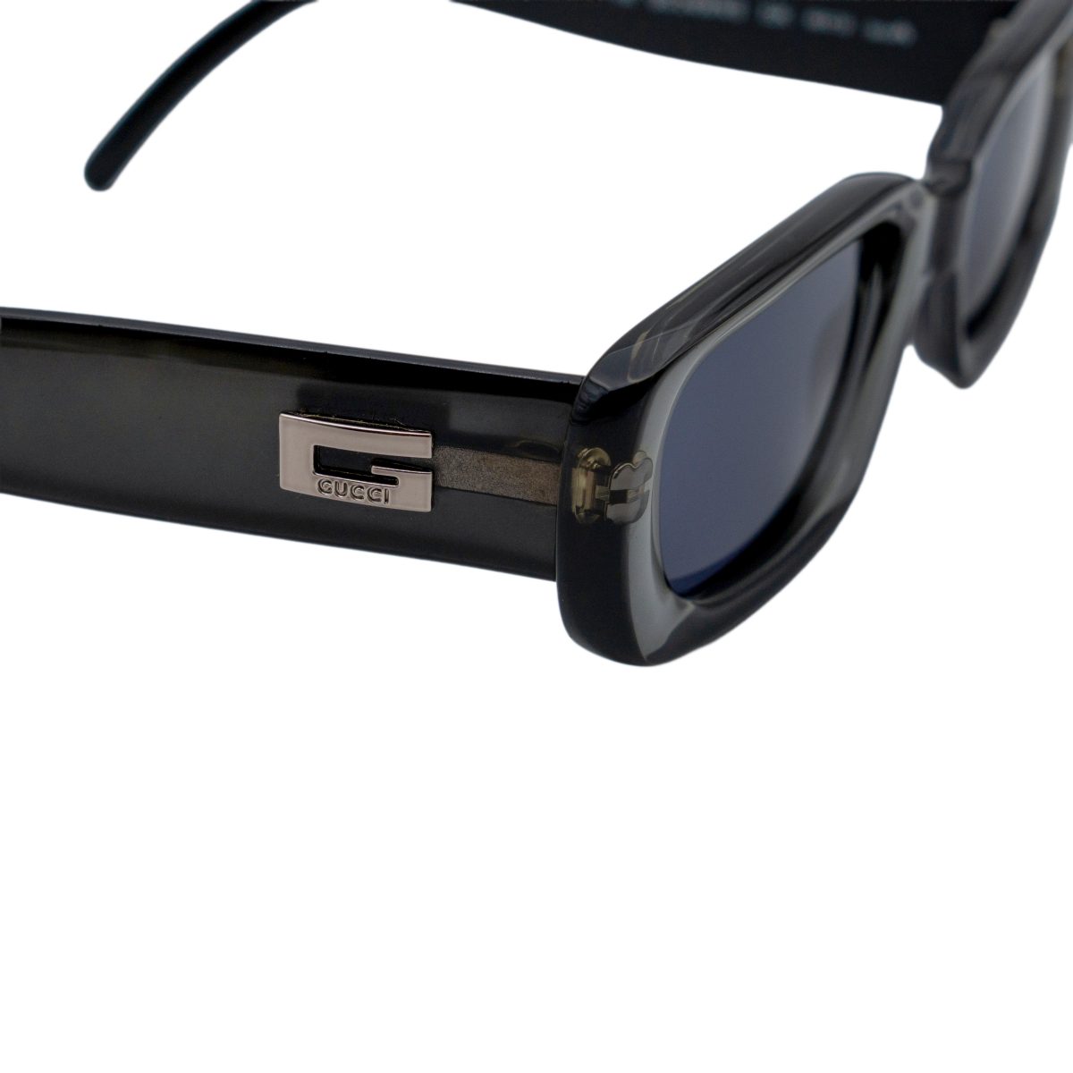 Vintage Gucci 2409 Gray Black Rectangular Logo Sunglasses — photo 5