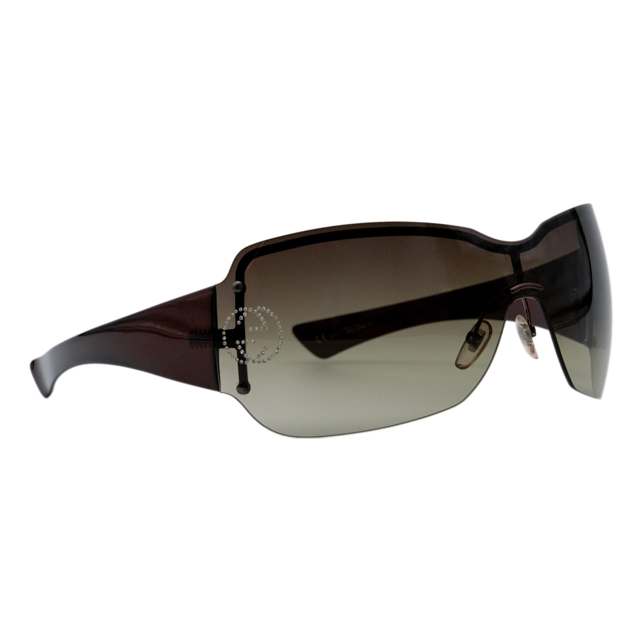 Gucci GG 1825 Oversized Shield Strass Logo Y2K Sunglasses