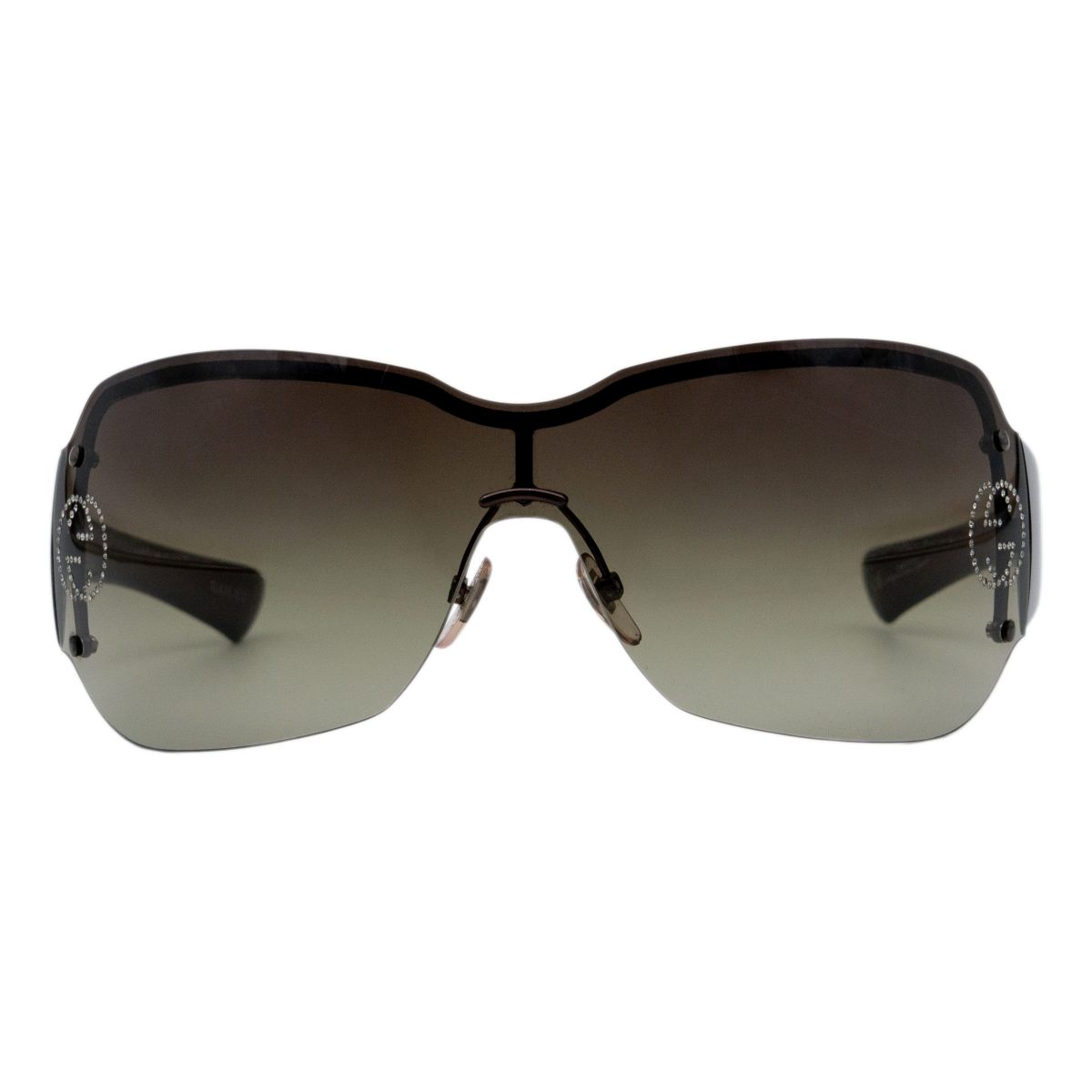 Gucci GG 1825 Oversized Shield Strass Logo Y2K Sunglasses — photo 2