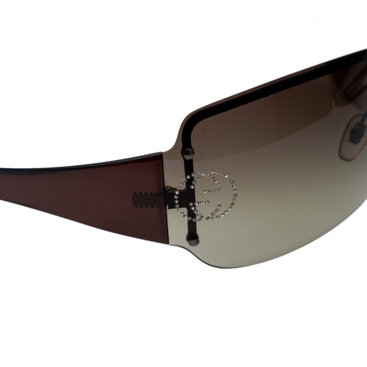 Gucci GG 1825 Oversized Shield Strass Logo Y2K Sunglasses — photo 5