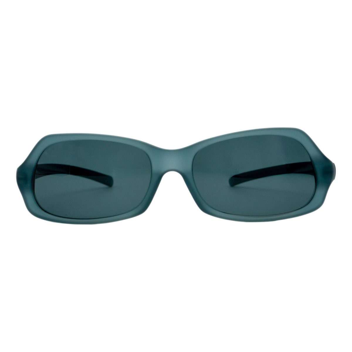Vintage Prada SPR 07A Teal Blue Logo Rectangular Sunglasses — photo 2