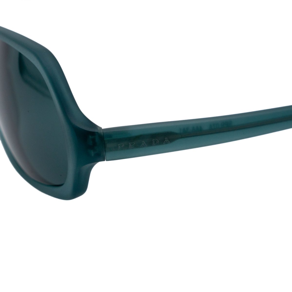 Vintage Prada SPR 07A Teal Blue Logo Rectangular Sunglasses — photo 4