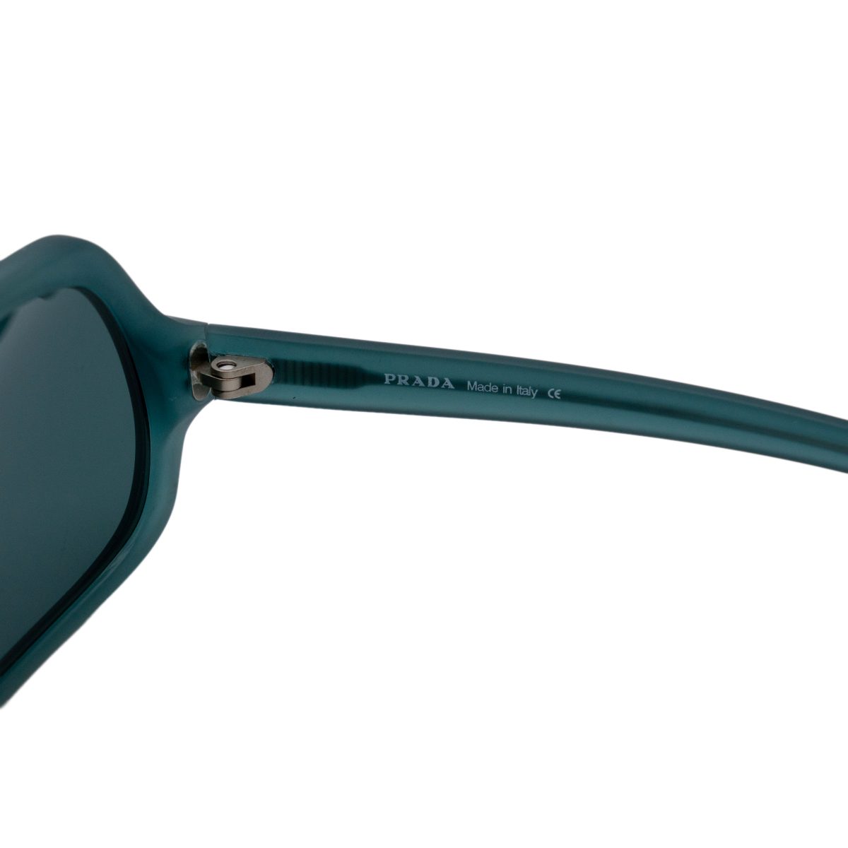 Vintage Prada SPR 07A Teal Blue Logo Rectangular Sunglasses — photo 5