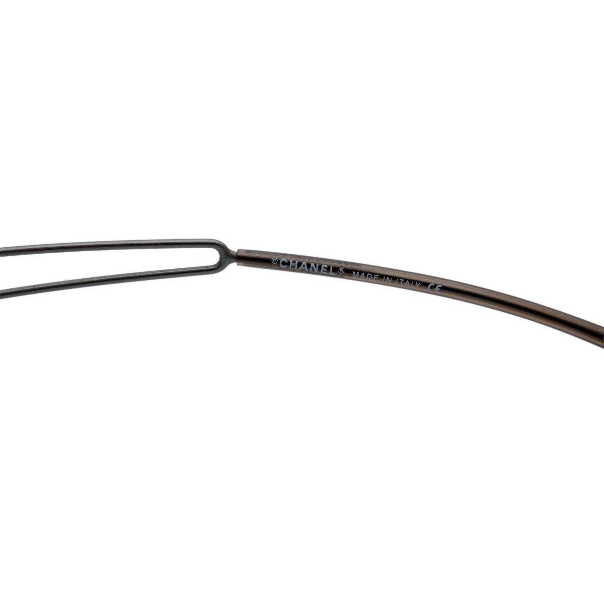 Vintage Chanel 4051 Gunmetal Rimless Crystal CC Sunglasses — photo 7
