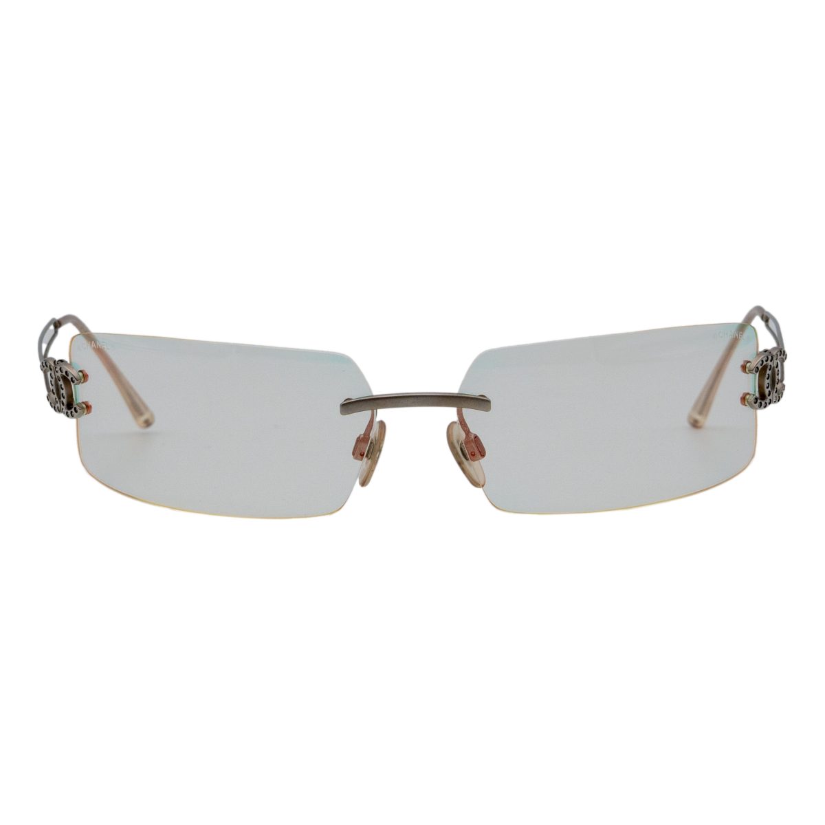 Chanel 4051 Iridescent Rimless Crystal Logo Y2K Sunglasses — photo 2